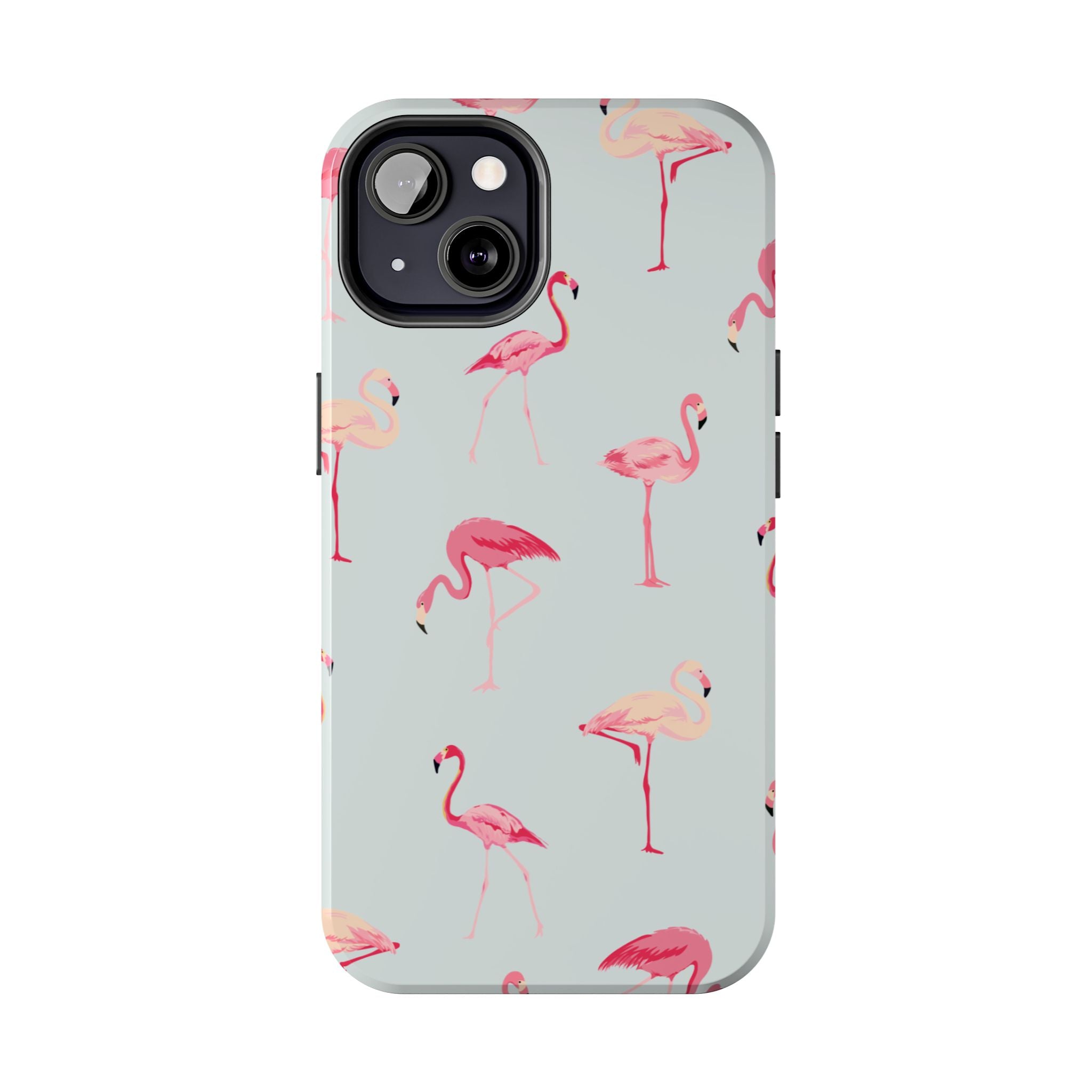 Flamingo Pattern Tough Phone Case — Cute Pink Birds Protective Phone Cover