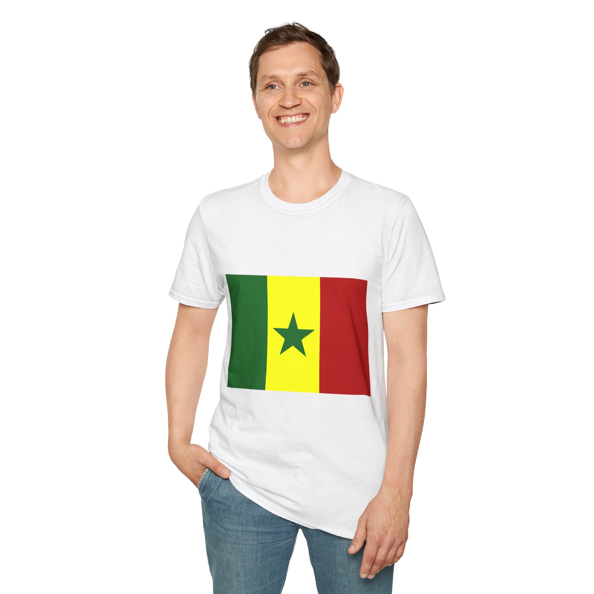 Senegal 2026 Soccer T-Shirt — Flag Front, Back Crest with Lion & Trophy