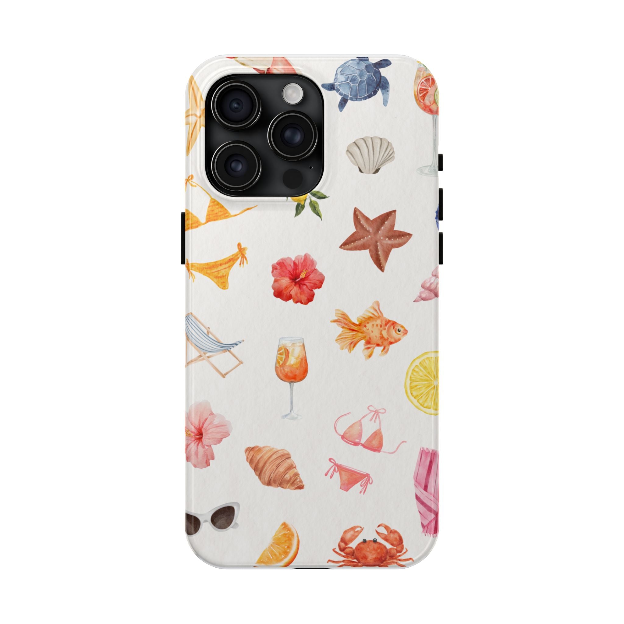 Summer Seashells Pattern Tough Phone Case — Beach Vacation Phone Cover