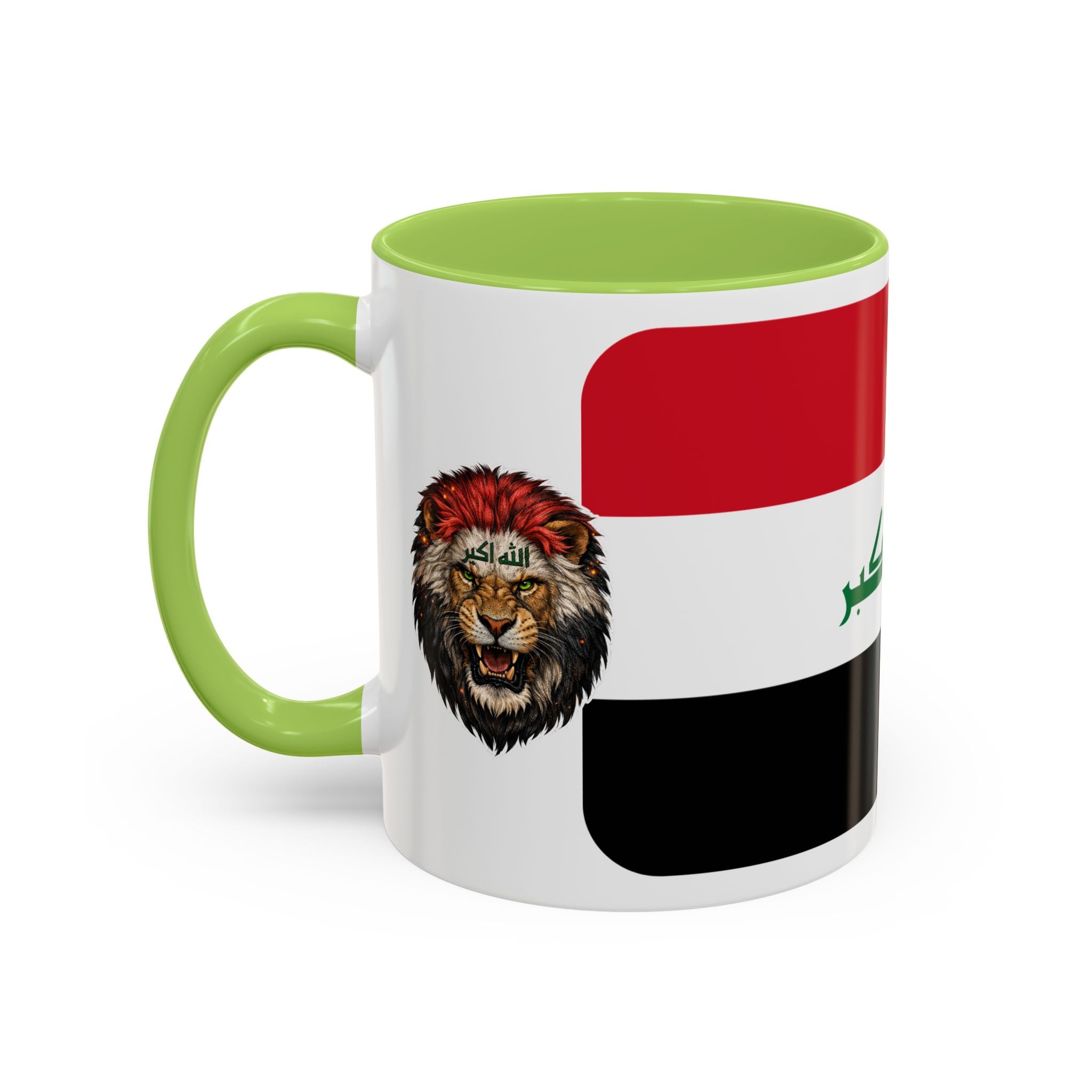 Iraq Flag Accent Coffee Mug with Lion Emblem – Patriotic Iraqi 11/15oz Mug