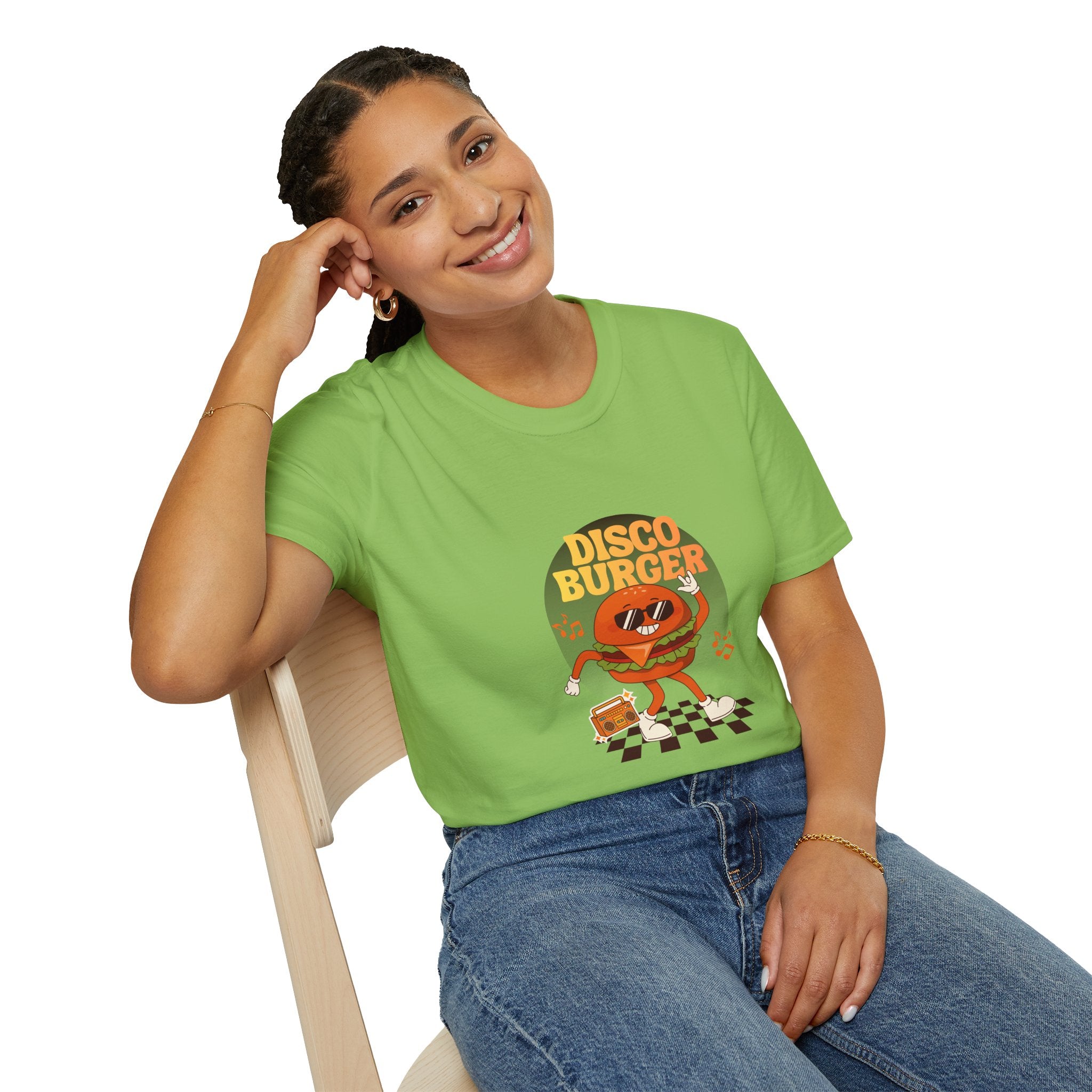 Disco Burger T-Shirt — Retro Dancing Burger Graphic Tee