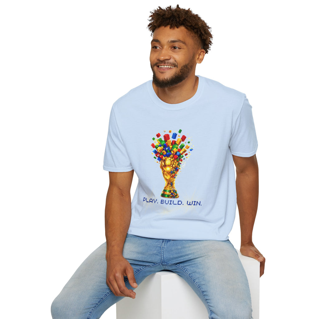 T-Shirt — Play. Build. Win. LEGO Trophy Graphic Tee