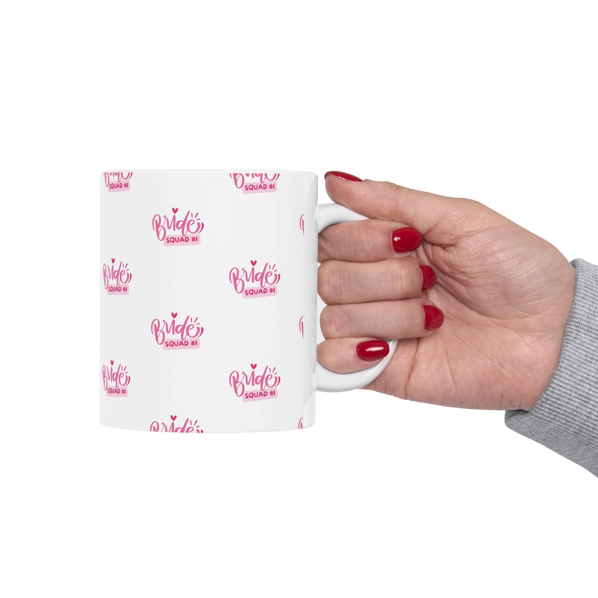 Bride Squad Ceramic Mug — Pink Bride Squad Pattern Coffee Mug (11oz & 15oz)