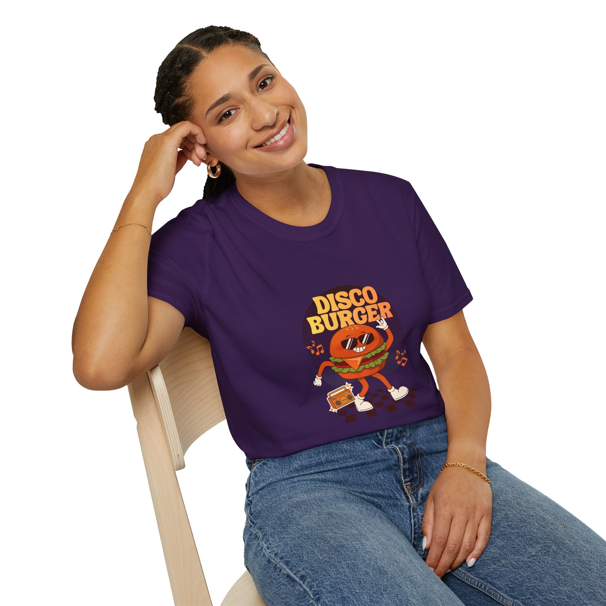 Disco Burger T-Shirt — Retro Dancing Burger Graphic Tee