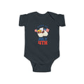 Born on July 4th Baby Bodysuit — Patriotic Infant Onesie with Eagle & Flags