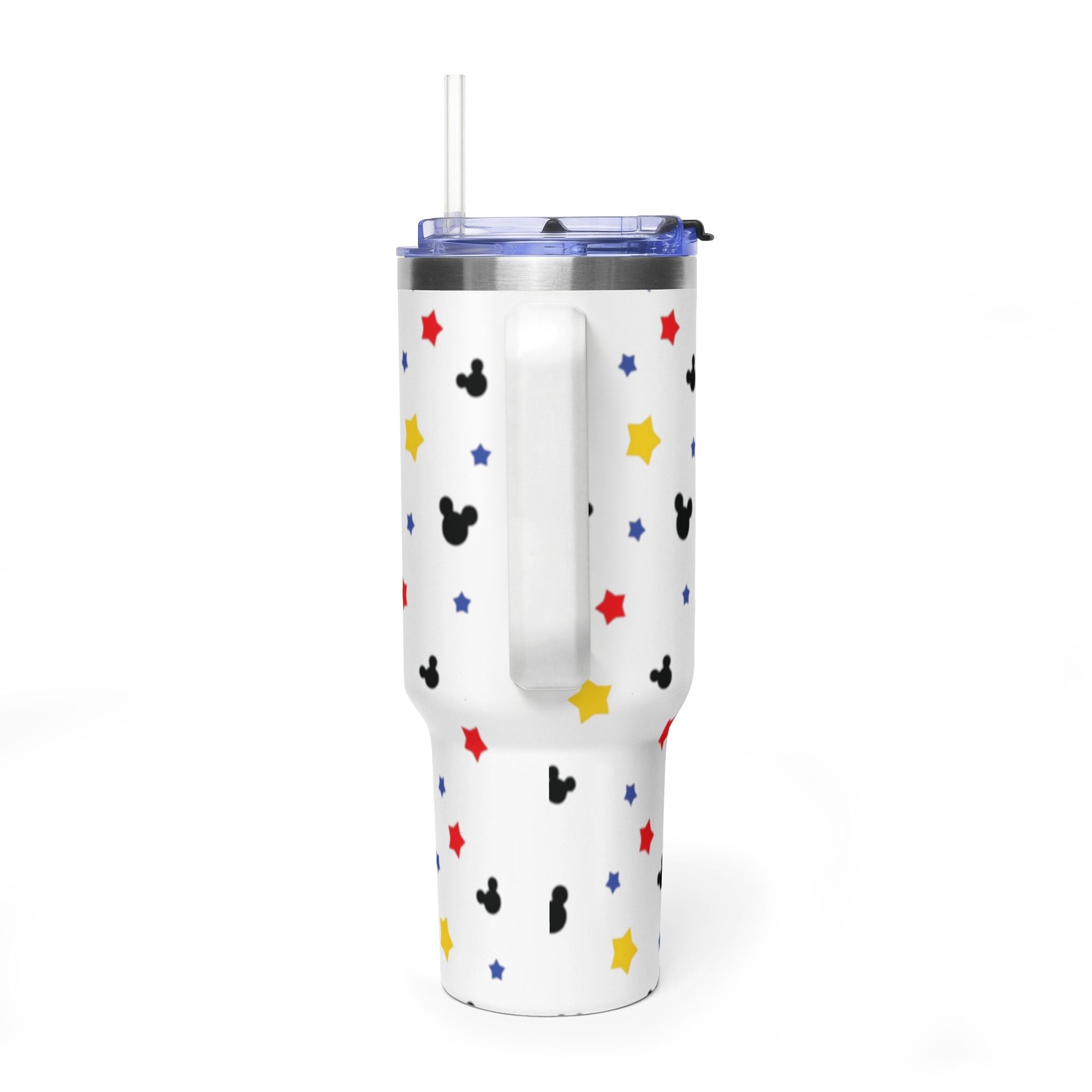 40oz Mickey Head Star Pattern Vacuum Tumbler — Insulated Travel Cup