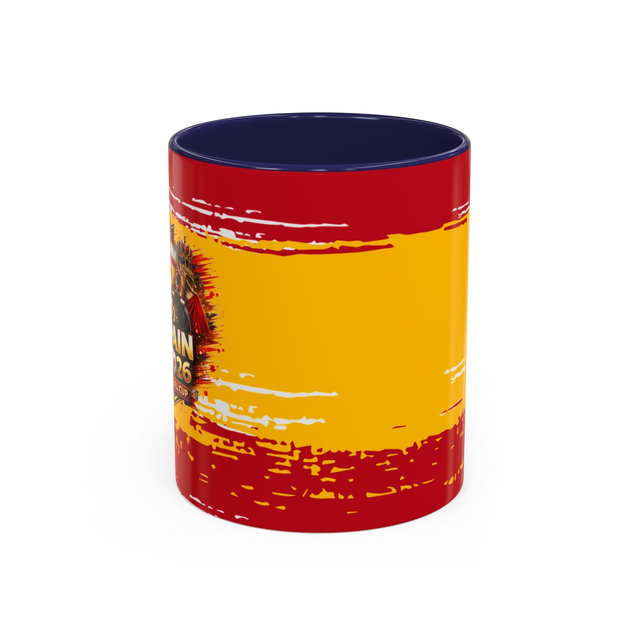 Spanish Flag Accent Coffee Mug – Bold Red & Gold Brushstroke Ceramic Mug