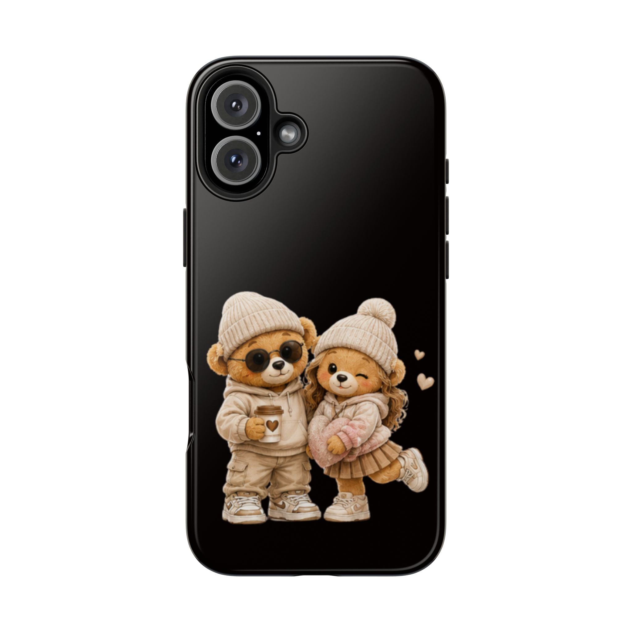 Cute Couple Bears Tough Phone Case — Cozy Winter Bear Phone Cover
