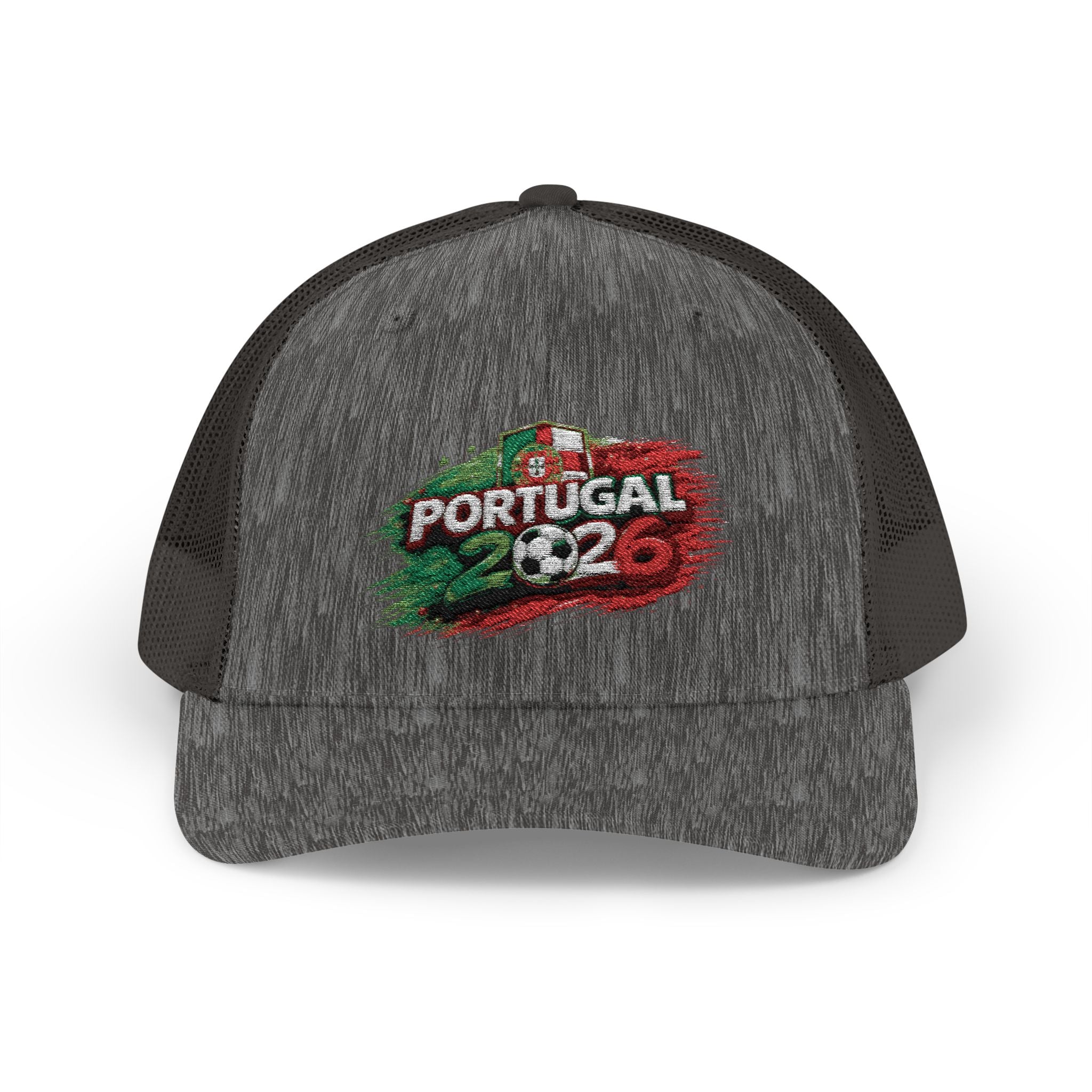 Portugal 2026 Soccer Snapback Trucker Cap – Vintage Flag Brushstroke Design