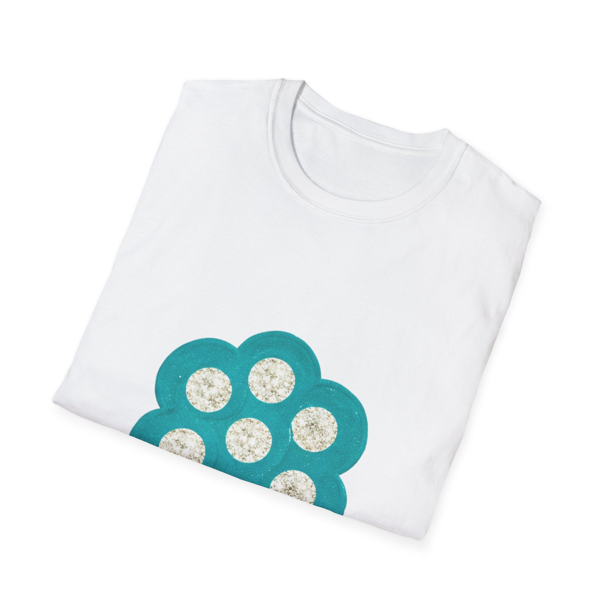 Teal Floral Honeycomb Graphic T-Shirt