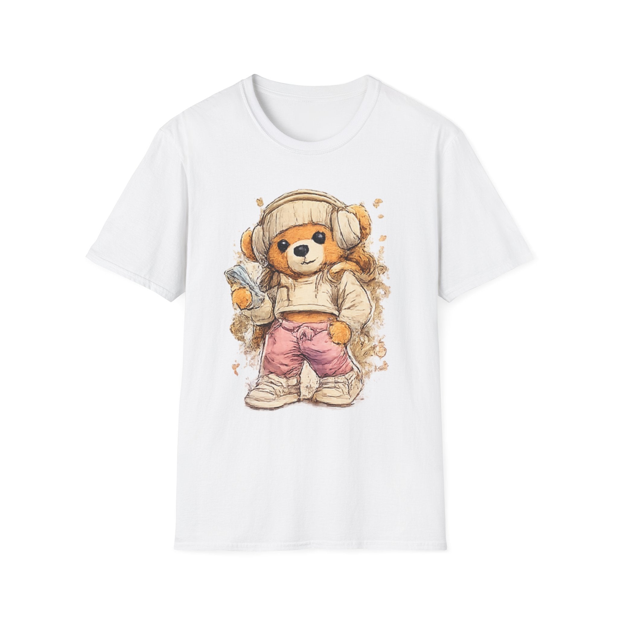 Cute Bear in Cozy  with headphone Outfit T-Shirt