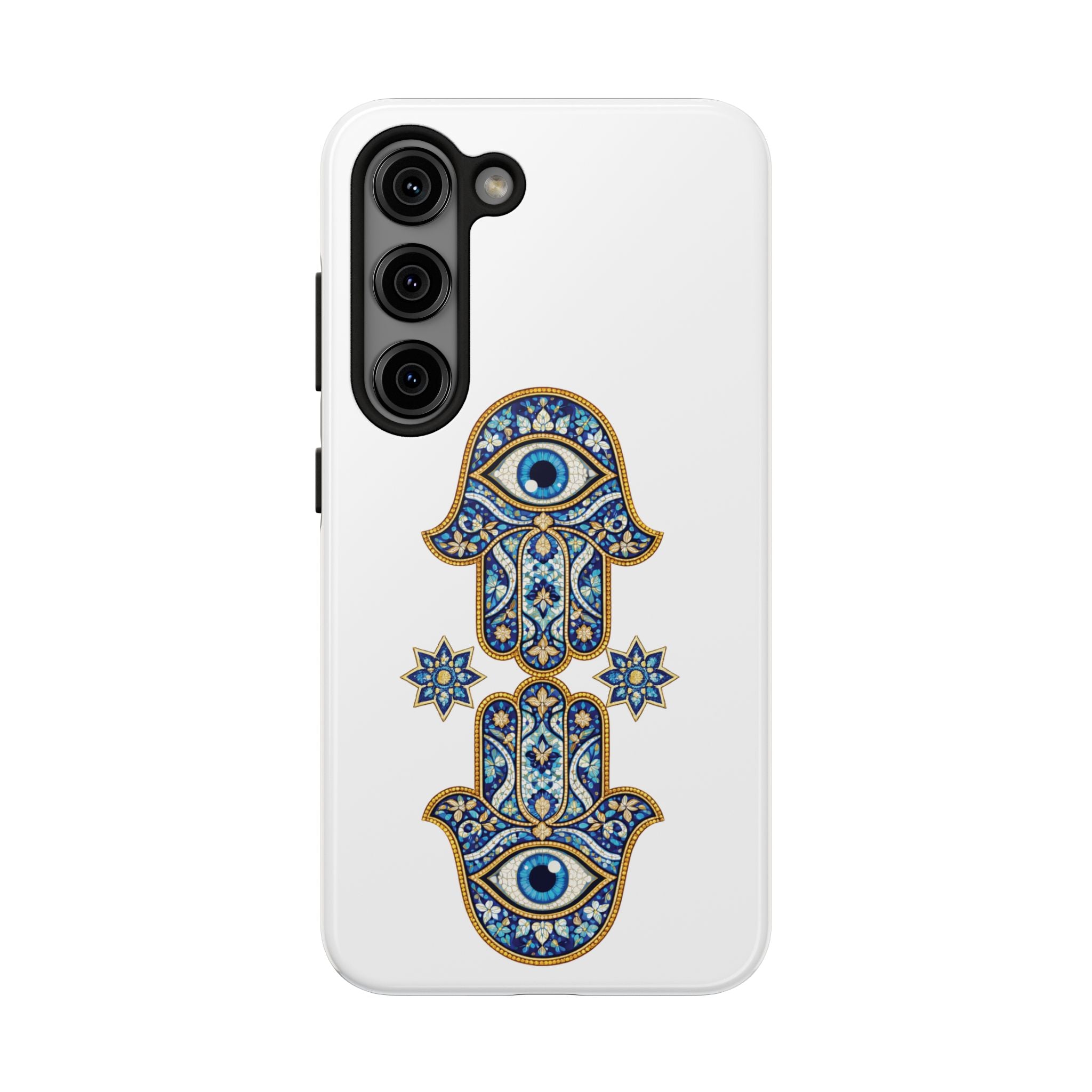 Hamsa Eye Tough Phone Case — Blue Mosaic Protective Phone Cover