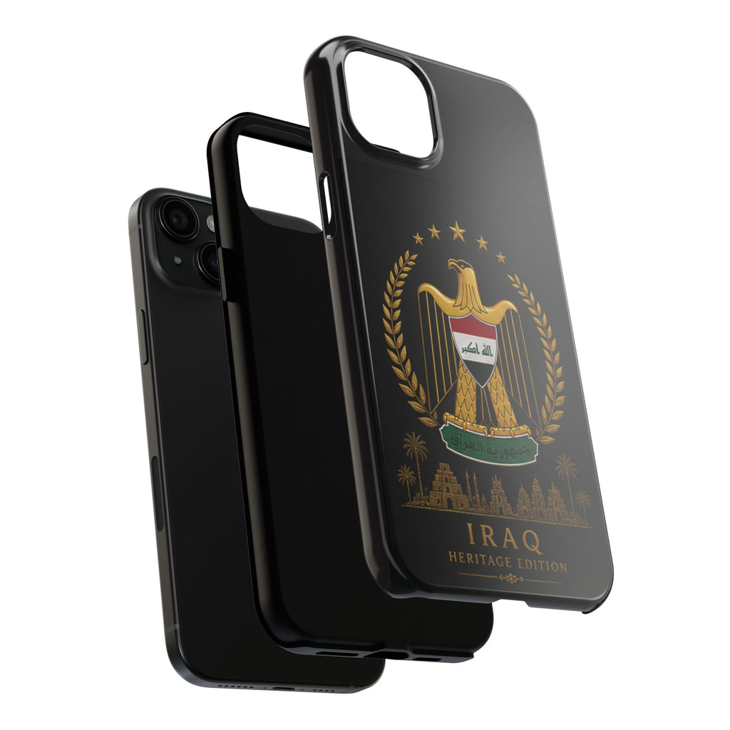 Iraq Coat of Arms Tough Phone Case — Arabic ‘Allahu Akbar’ Military Eagle Design