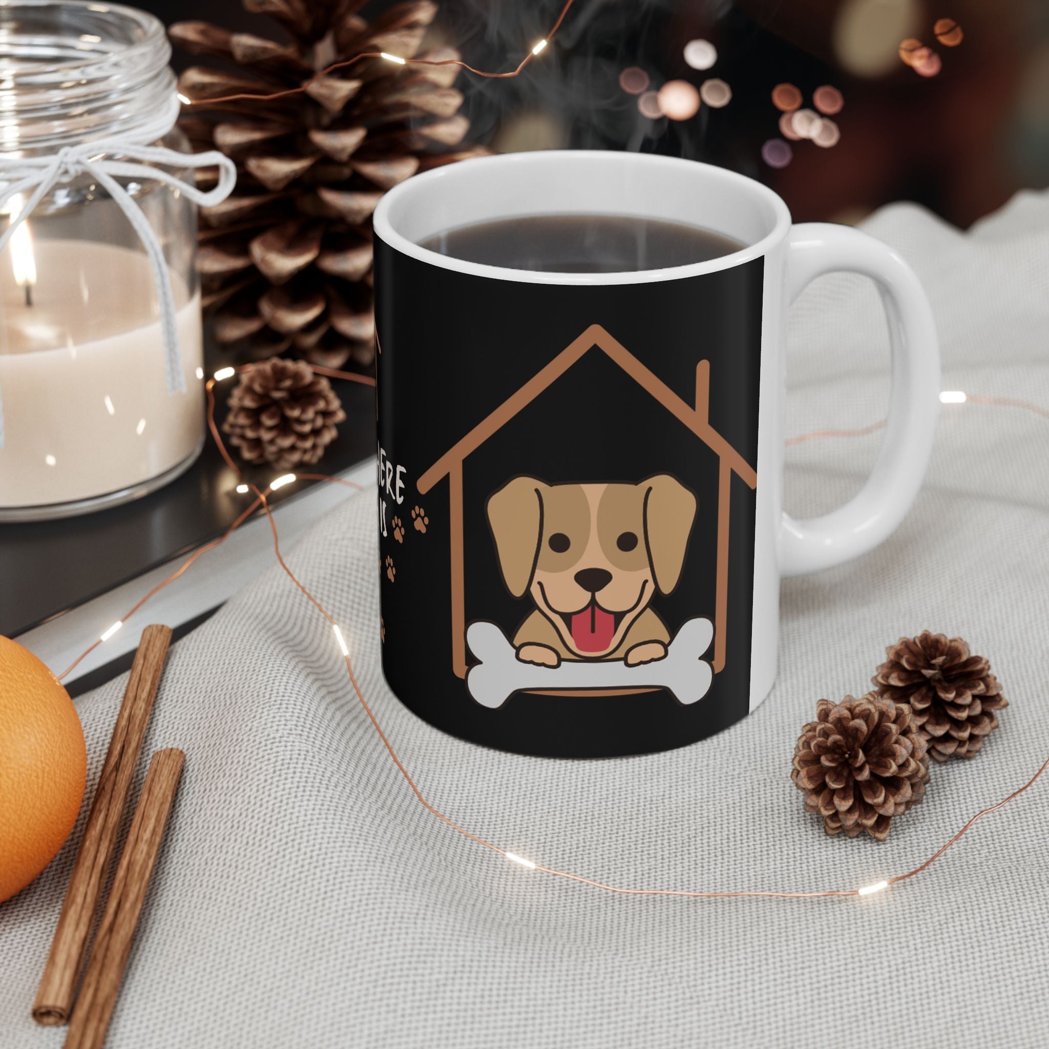 Dog Paw Ceramic Mug – "Home Is Where The Dog Is" 11oz/15oz