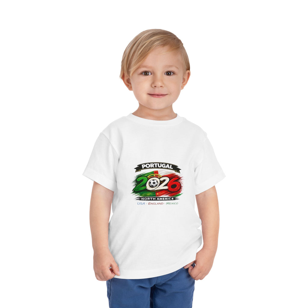 Portugal 2026 Toddler Soccer Tee — Cup Trophy & Flags