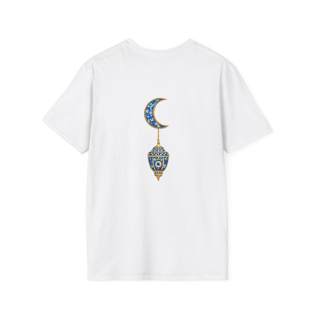 Evil Eye Crescent Lantern T‑Shirt — Protective Nazar Tee with Moon Lantern Design