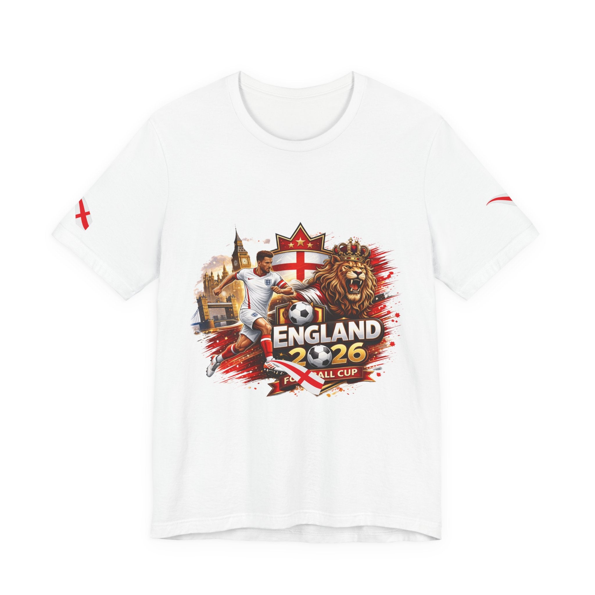England 2026 Cup Soccer T-Shirt — Lion Crest Football Fan Tee