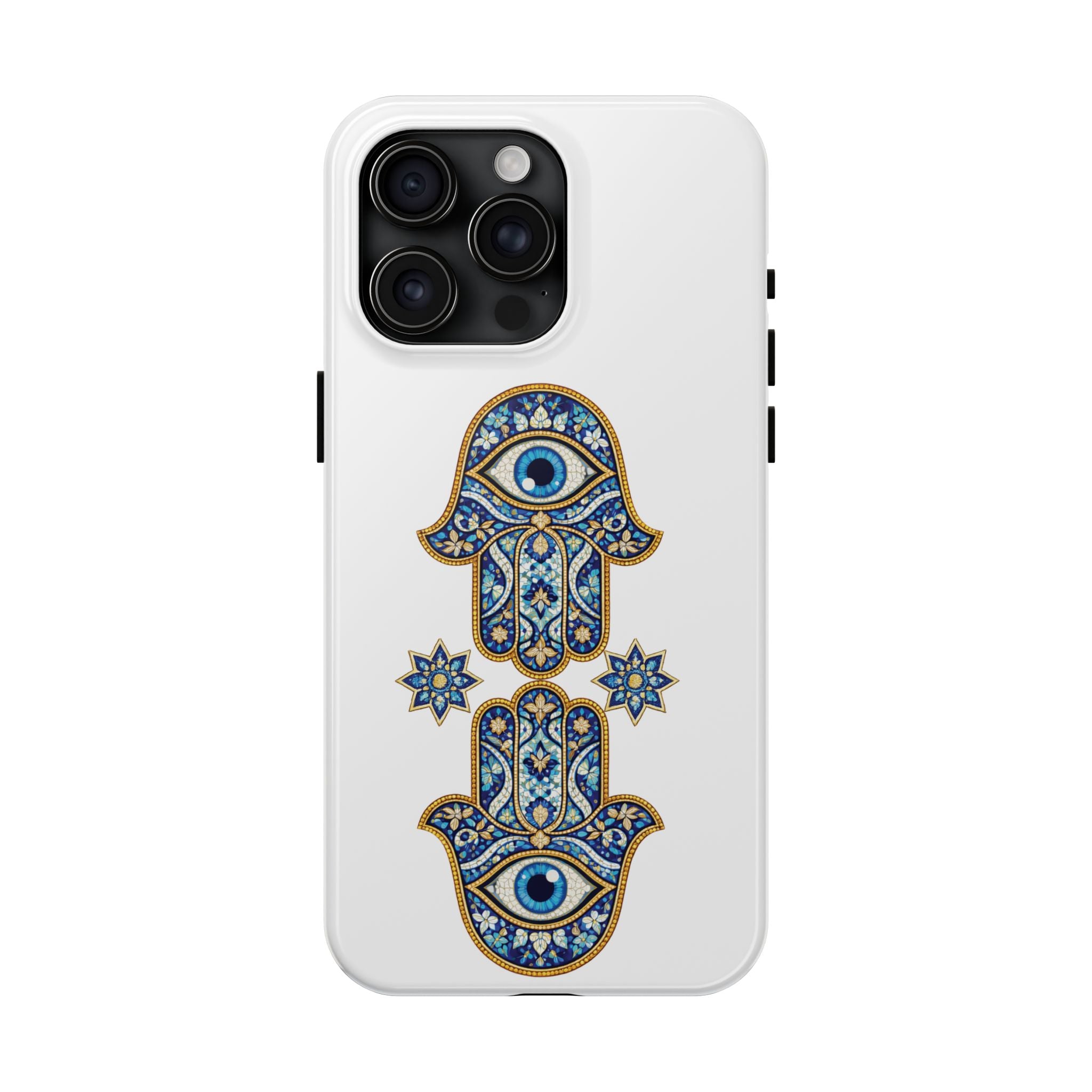 Hamsa Eye Tough Phone Case — Blue Mosaic Protective Phone Cover