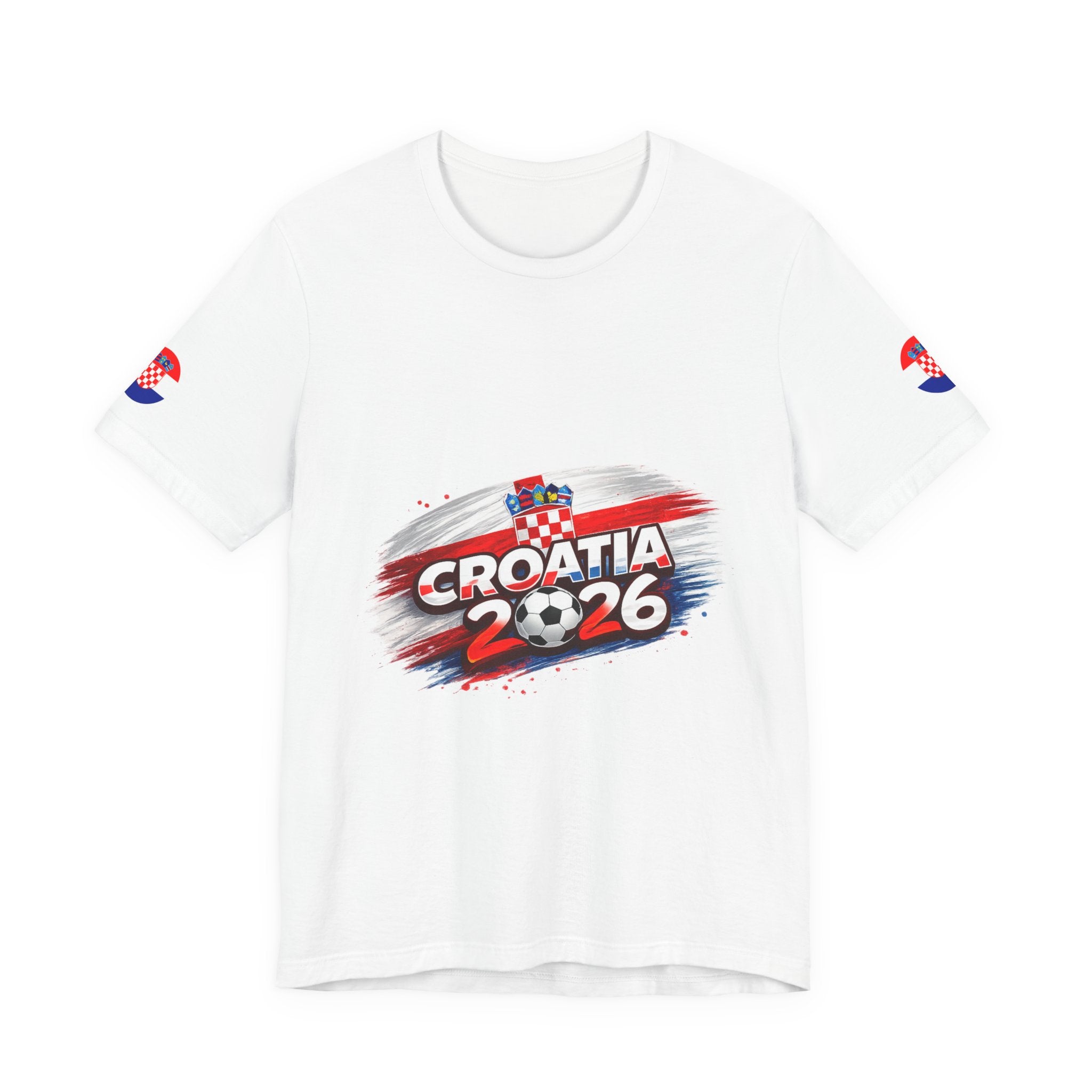 Croatia 2026 Soccer Fan Tee — Croatian Flag Ribbon Football Jersey Shirt