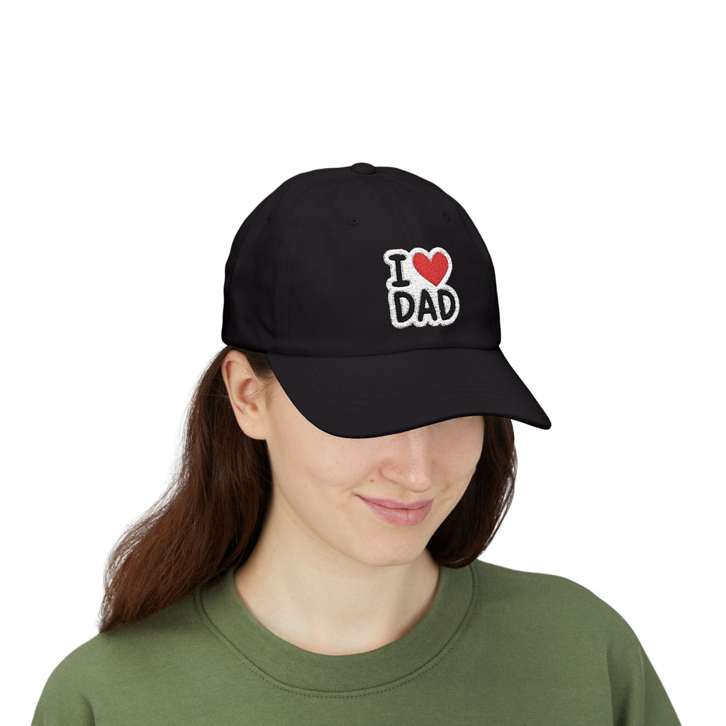 I  DAD Embroidered Dad Cap — Classic White Baseball Hat for Father’s Day