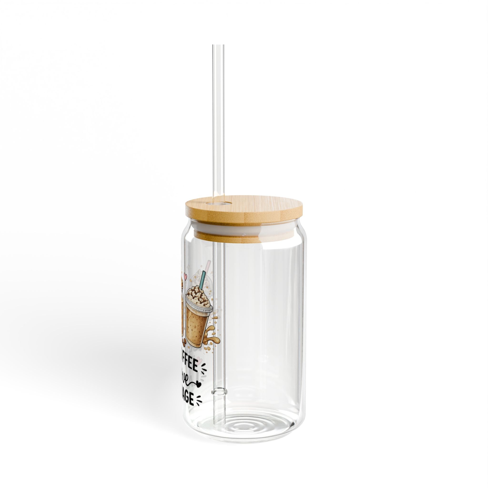 Coffee Is My Love Language Sipper Glass - 16oz Bamboo Lid Tumbler