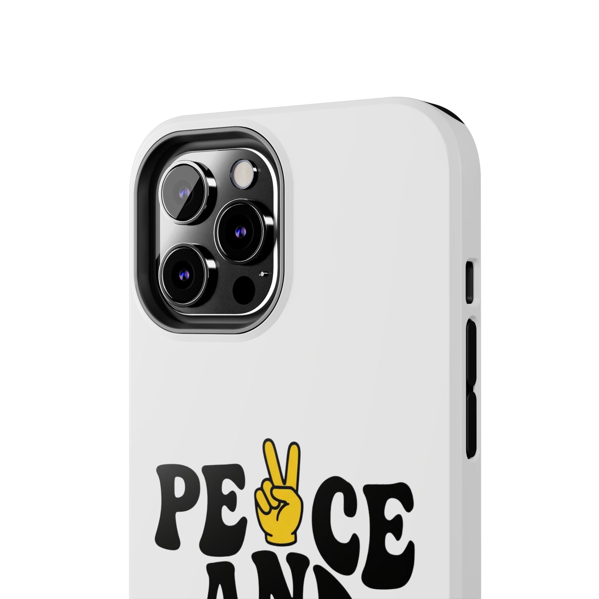 Peace and Love Tough Phone Case — Retro Peace Sign & Heart Protective Cover