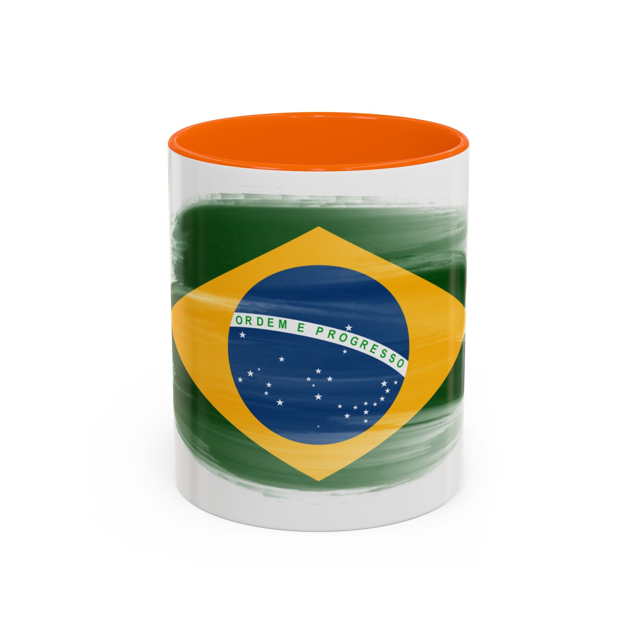 Brazil Flag Coffee Mug — Accent Ceramic Tea Cup (11/15 oz)