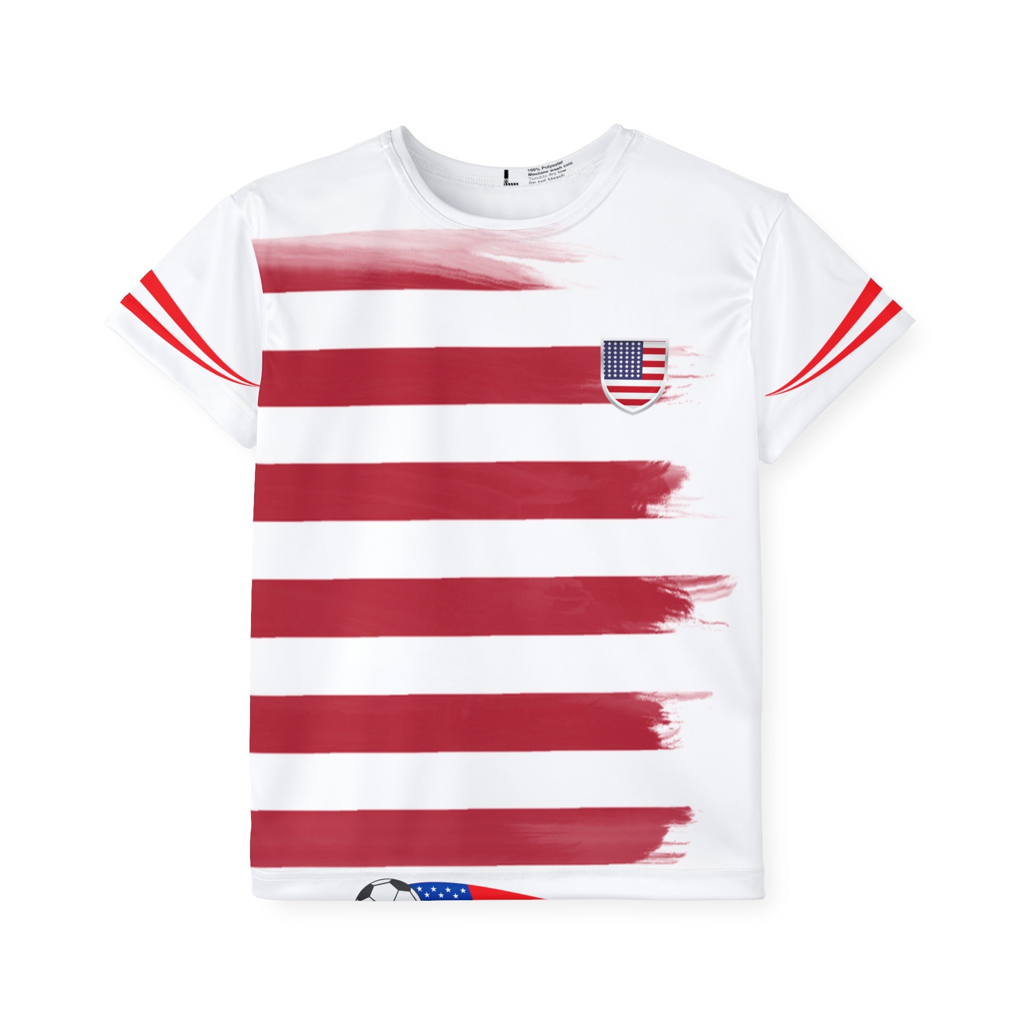 Kids USA Soccer Jersey — Patriotic Eagle & Stripes Youth Sports Shirt