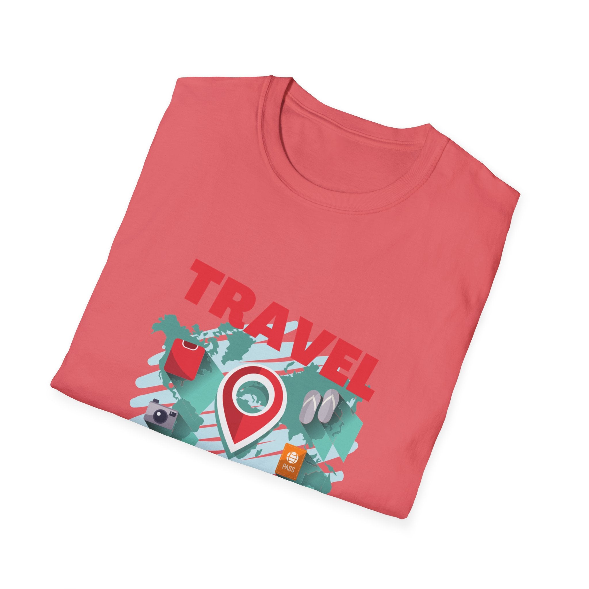 Travel Is My Therapy T-Shirt — Wanderlust Map Tee for Travelers & Adventure Lovers