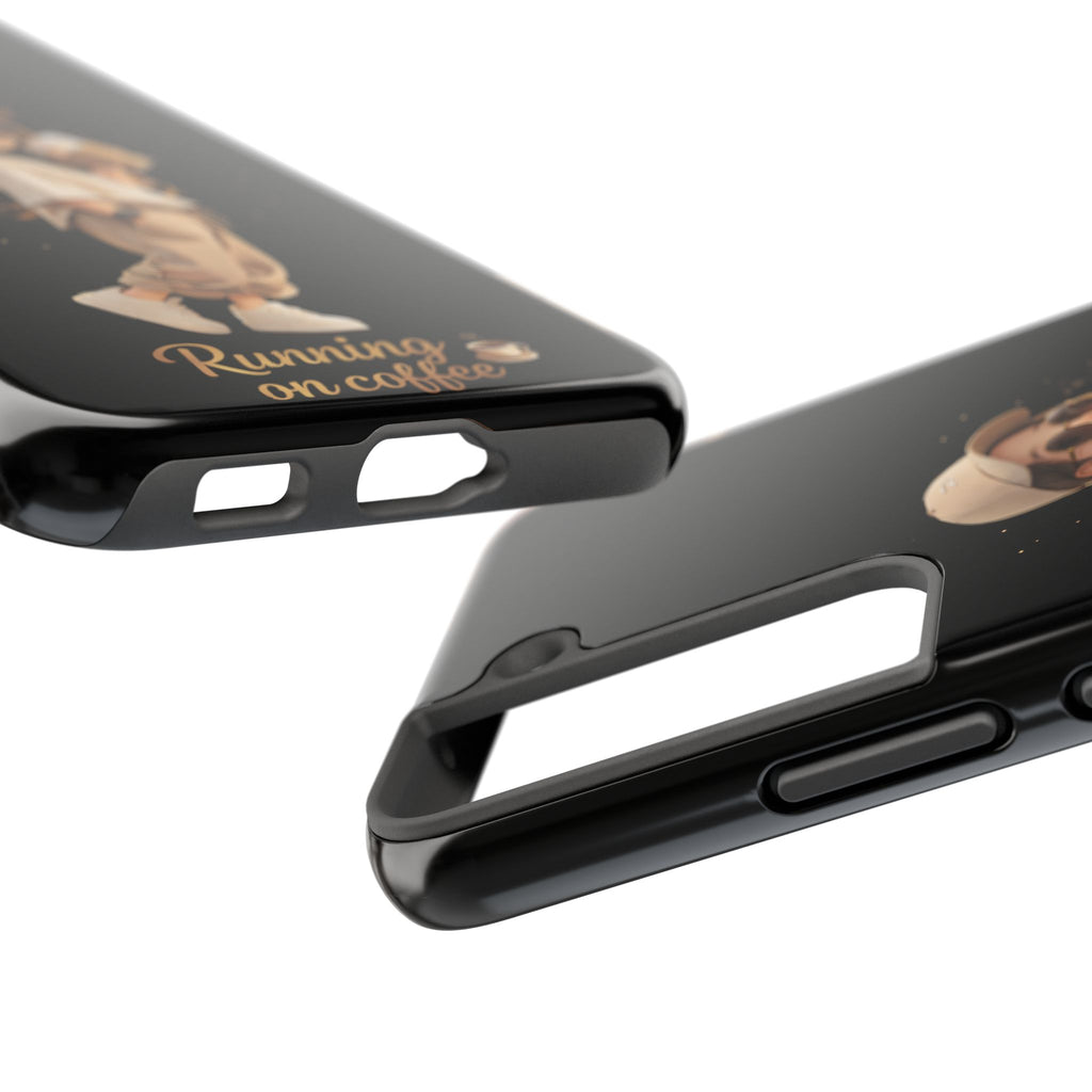 Phone Case — 'Running on Coffee' Cute Coffee Girl Protective Case