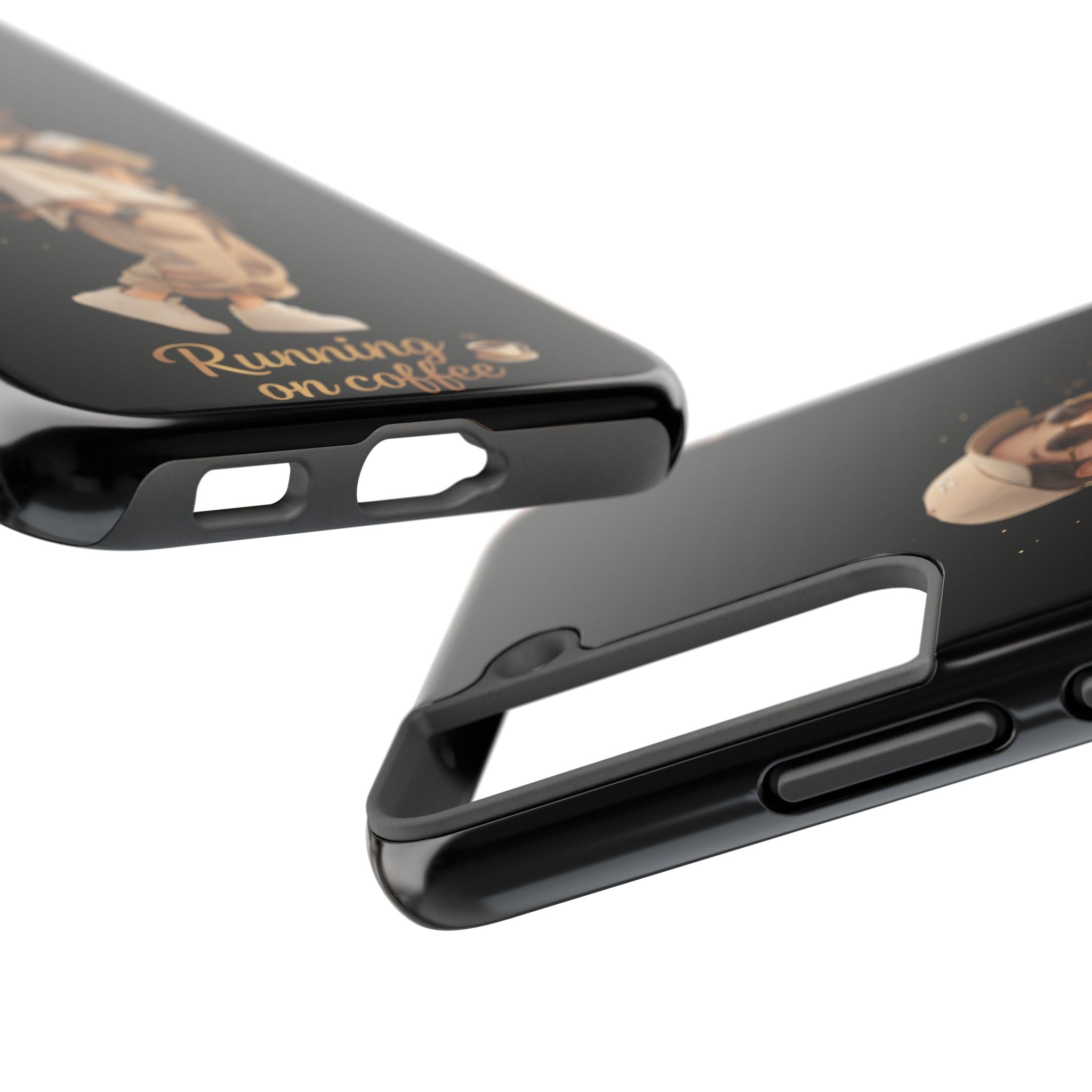 Phone Case — 'Running on Coffee' Cute Coffee Girl Protective Case