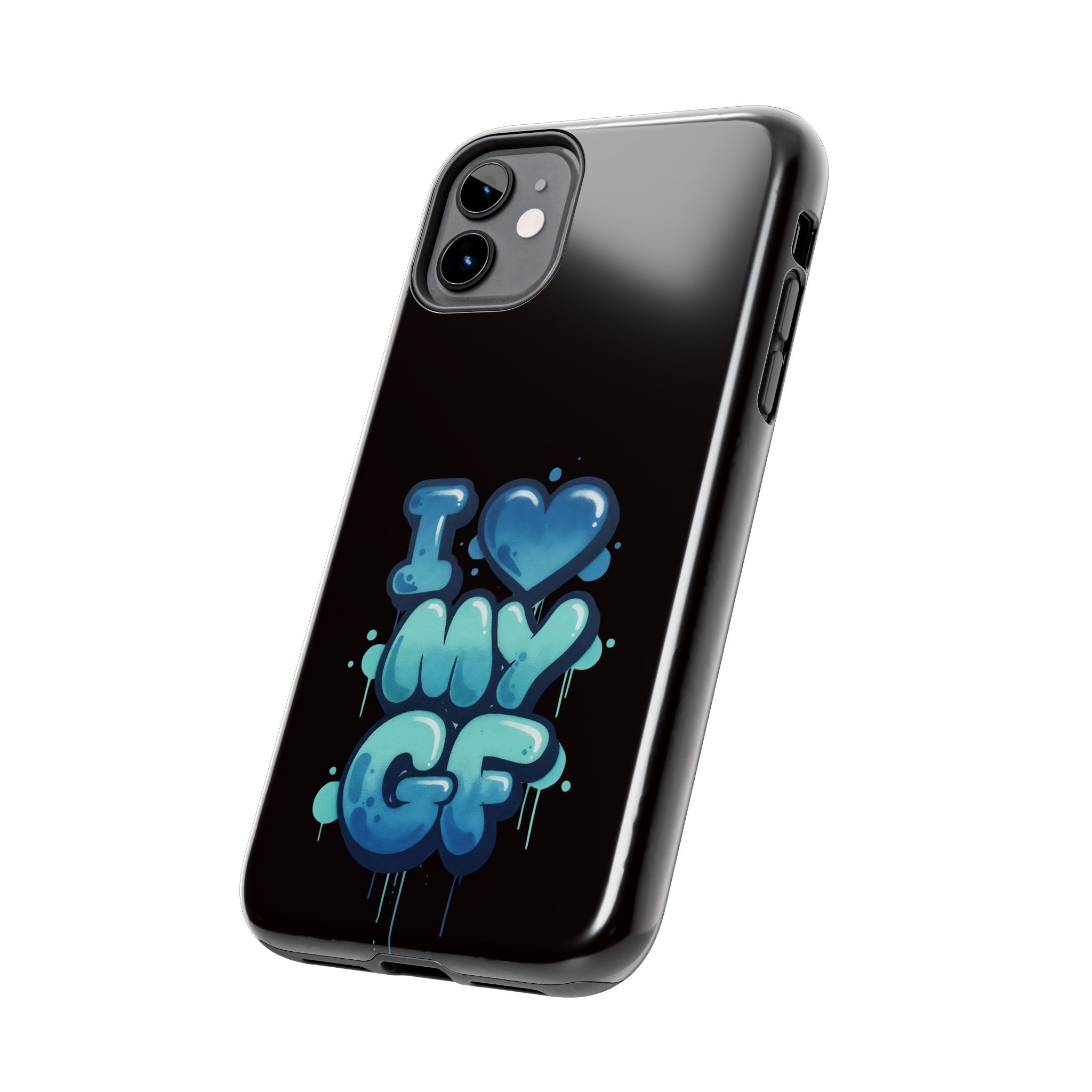 I Love My GF Phone Case — Protective Glossy "I  My GF" Design