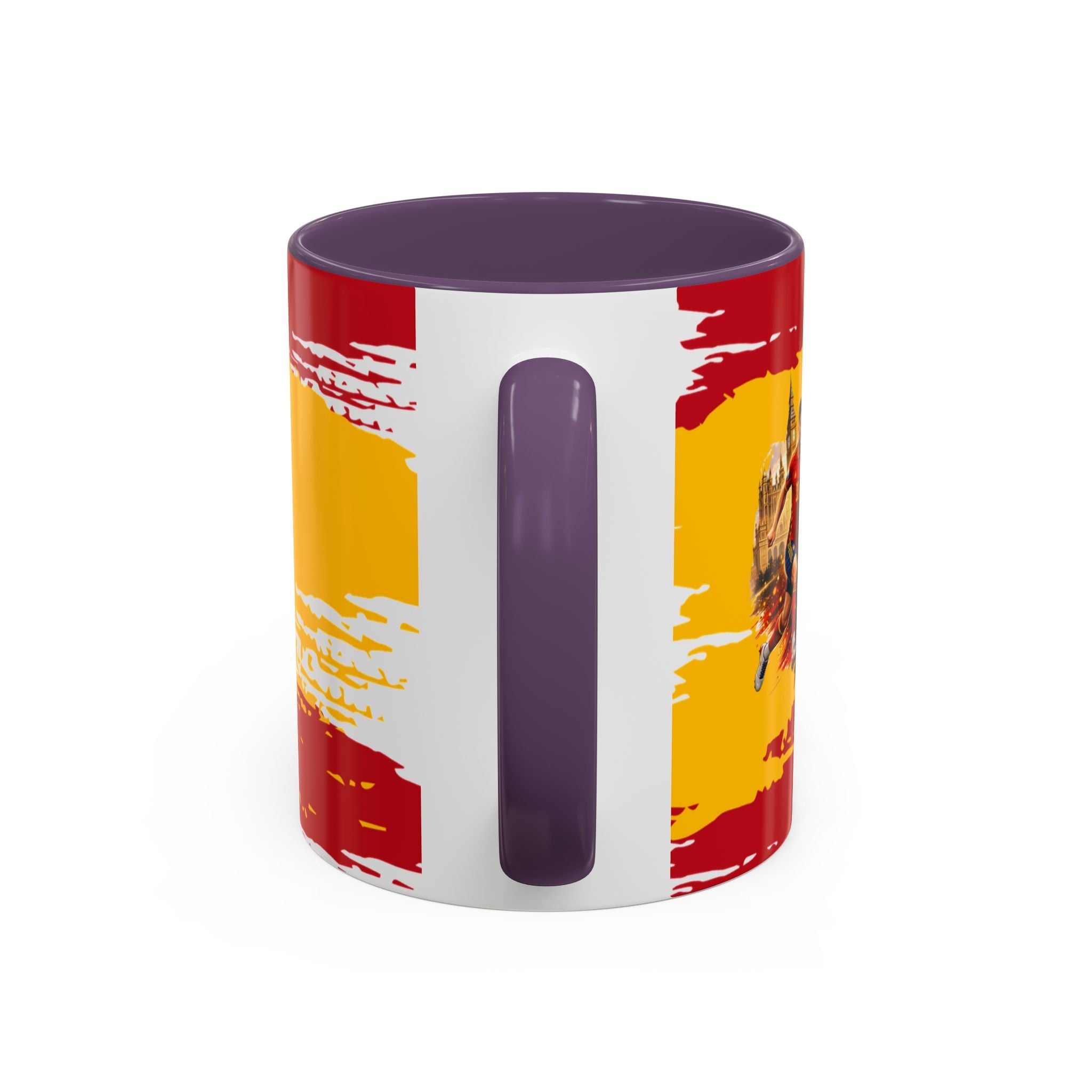 Spanish Flag Accent Coffee Mug – Bold Red & Gold Brushstroke Ceramic Mug