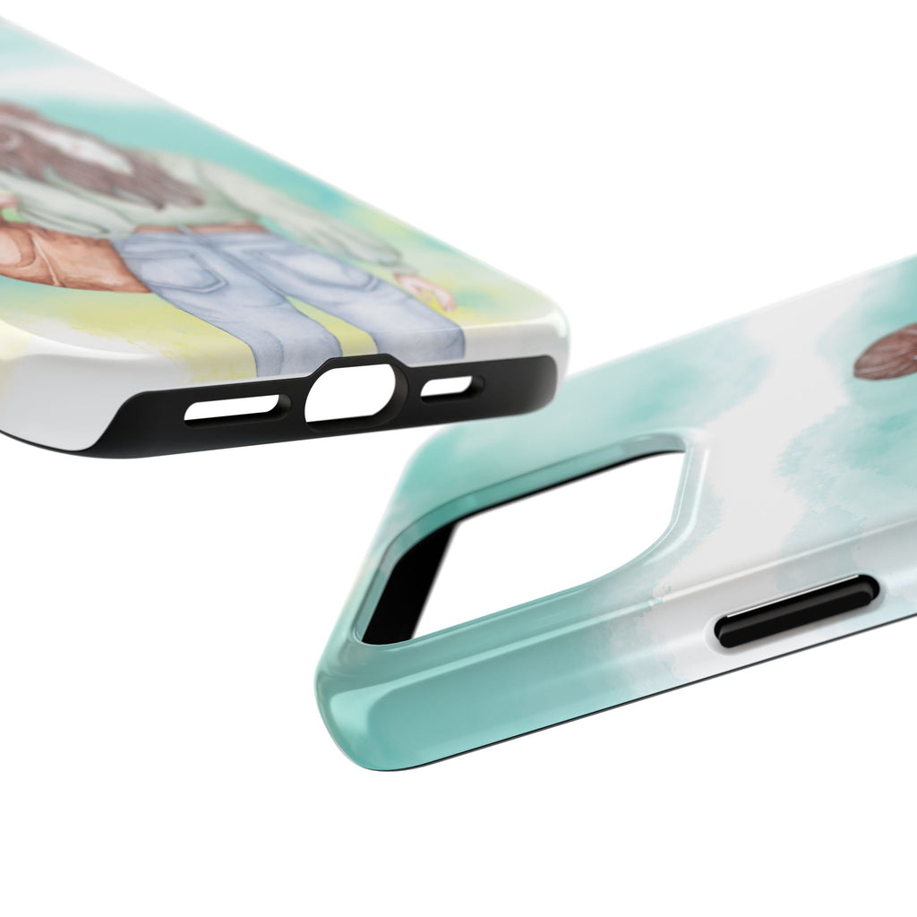 Watercolor Girl Tough Phone Case — Trendy Pastel Back-to-School Protective Cover