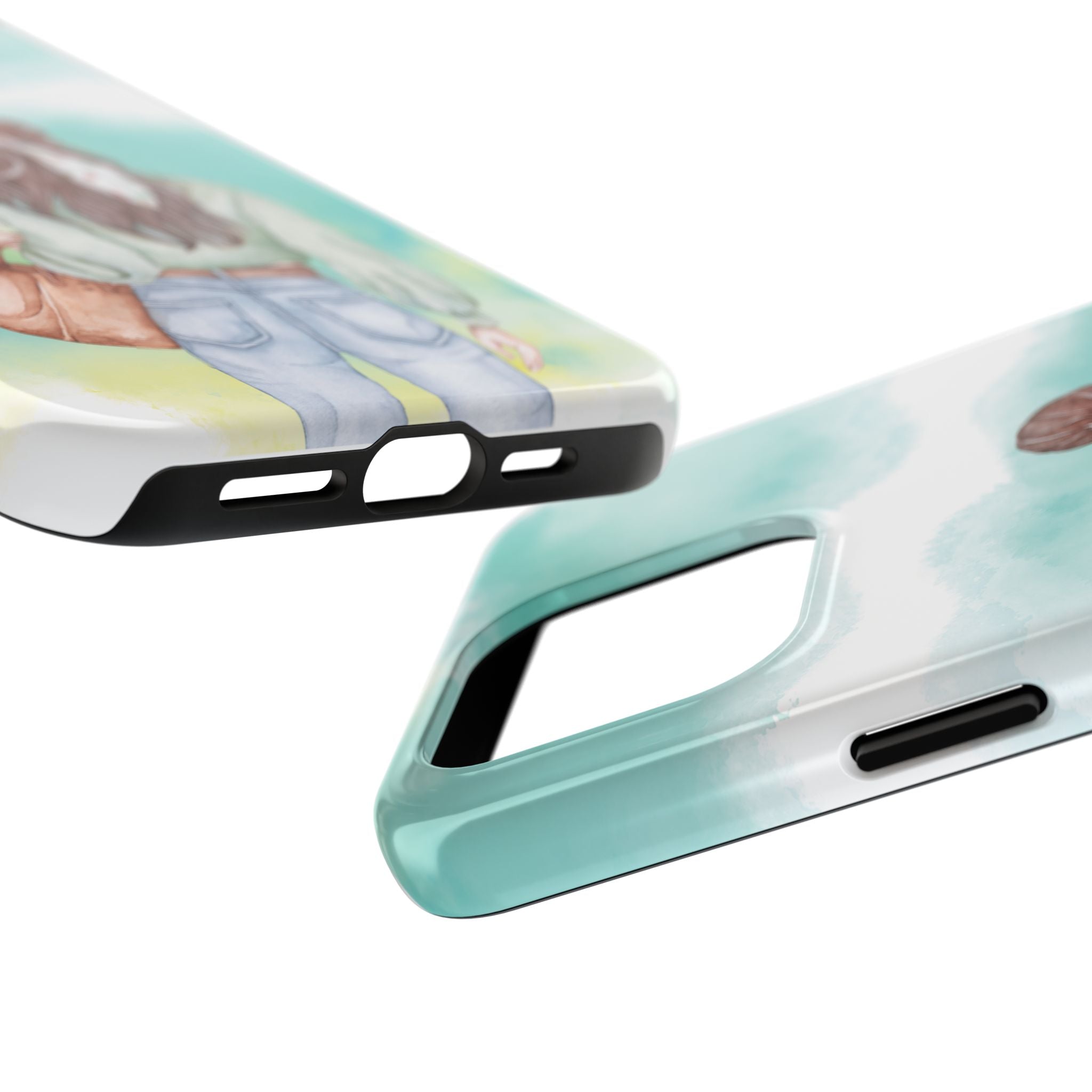 Watercolor Girl Tough Phone Case — Trendy Pastel Back-to-School Protective Cover