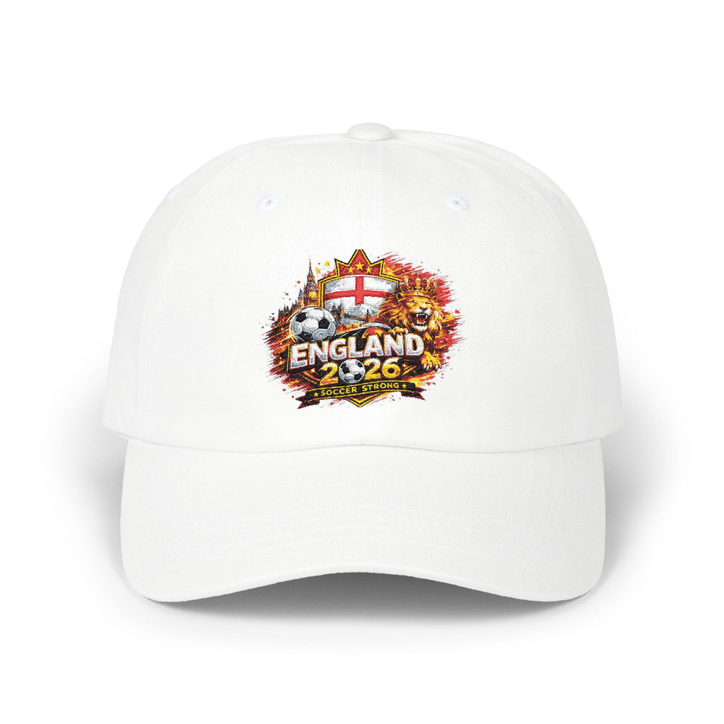 England 2026 Soccer Dad Cap — Embroidered Football Crest Baseball Hat