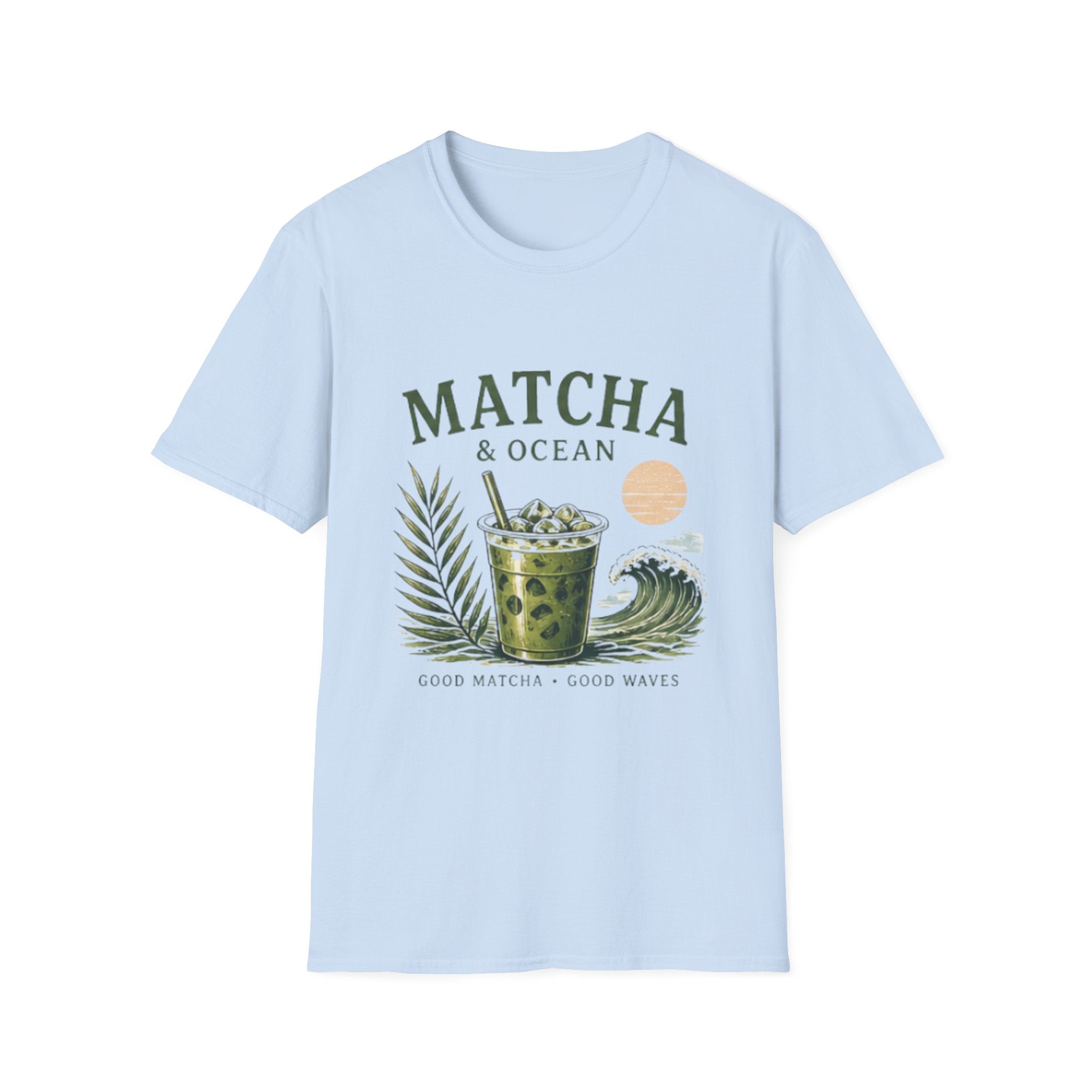 Matcha & Ocean Graphic unisex T-Shirt — Matcha Lovers Tropical Vibe Tee