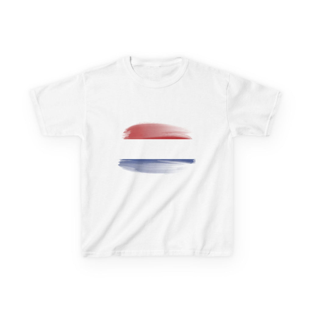 Netherlands 2026 Kids T-Shirt – Dutch Flag Brushstroke Soccer Supporter Tee