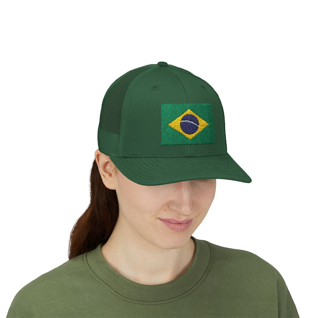 Brazil Flag Snapback Trucker Cap — Embroidered Brazilian Flag Hat