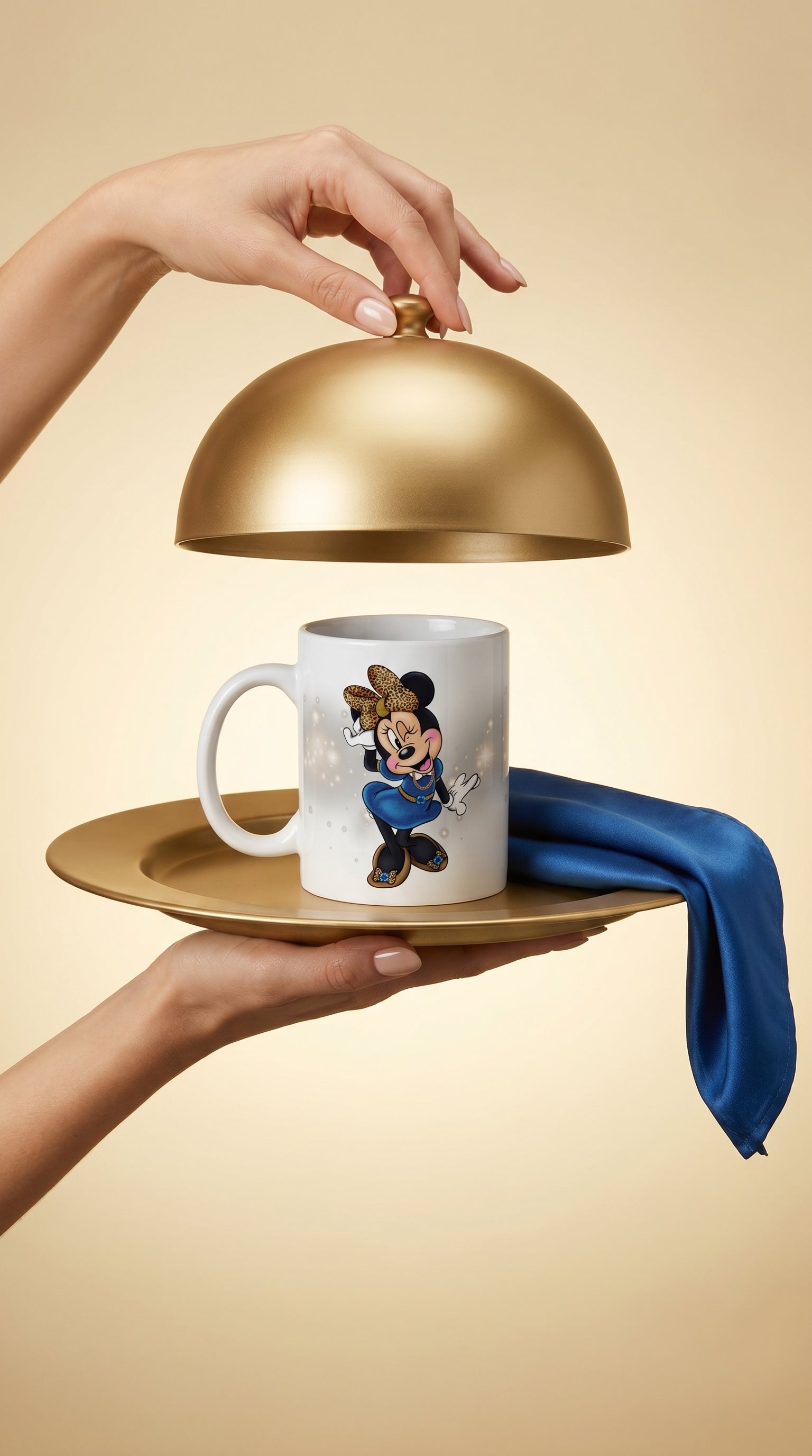 Minnie Mouse Glitter Bow Ceramic Mug (11oz) — Cute Disney Character Coffee Cup