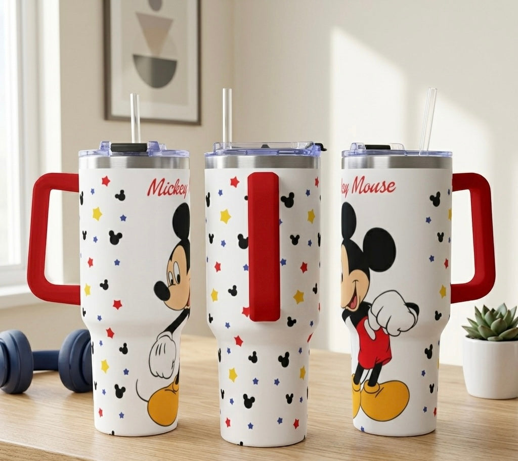 Mickey Mouse 40oz Vacuum Tumbler — Insulated Travel Mug with Straw
