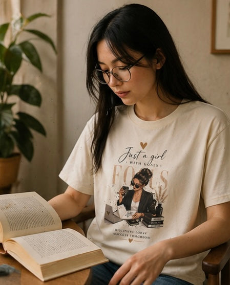 T-Shirt — “Just a Girl Who Loves Books” Literary Graphic Tee