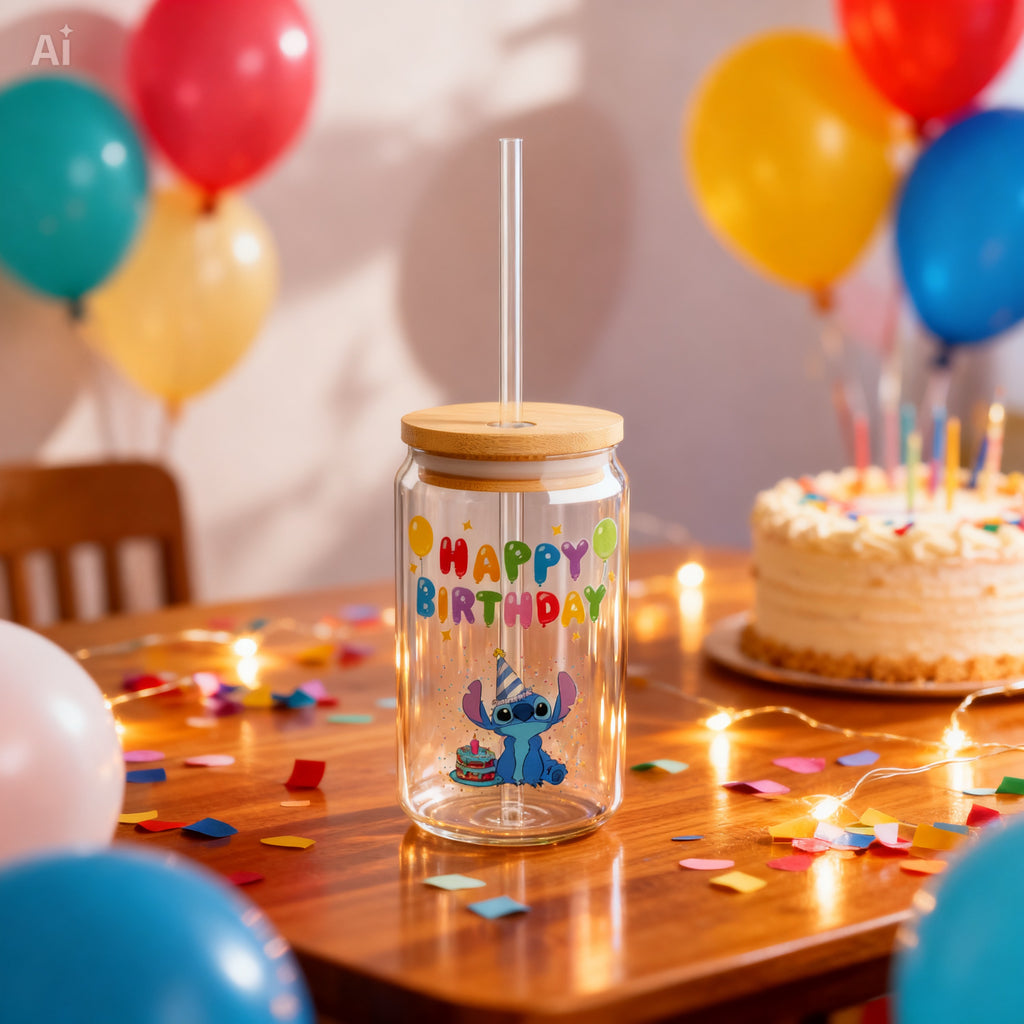 stitch Birthday Sipper Glass, 16oz