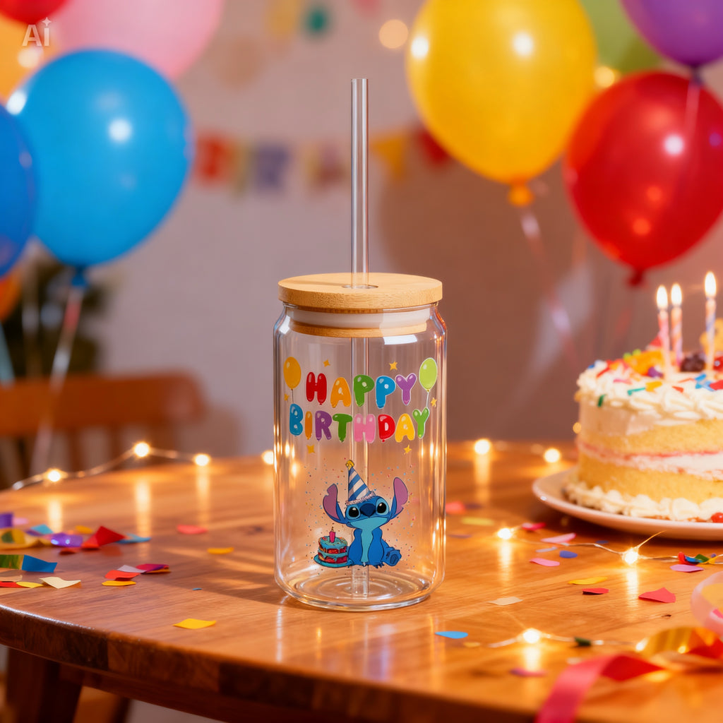 stitch Birthday Sipper Glass, 16oz