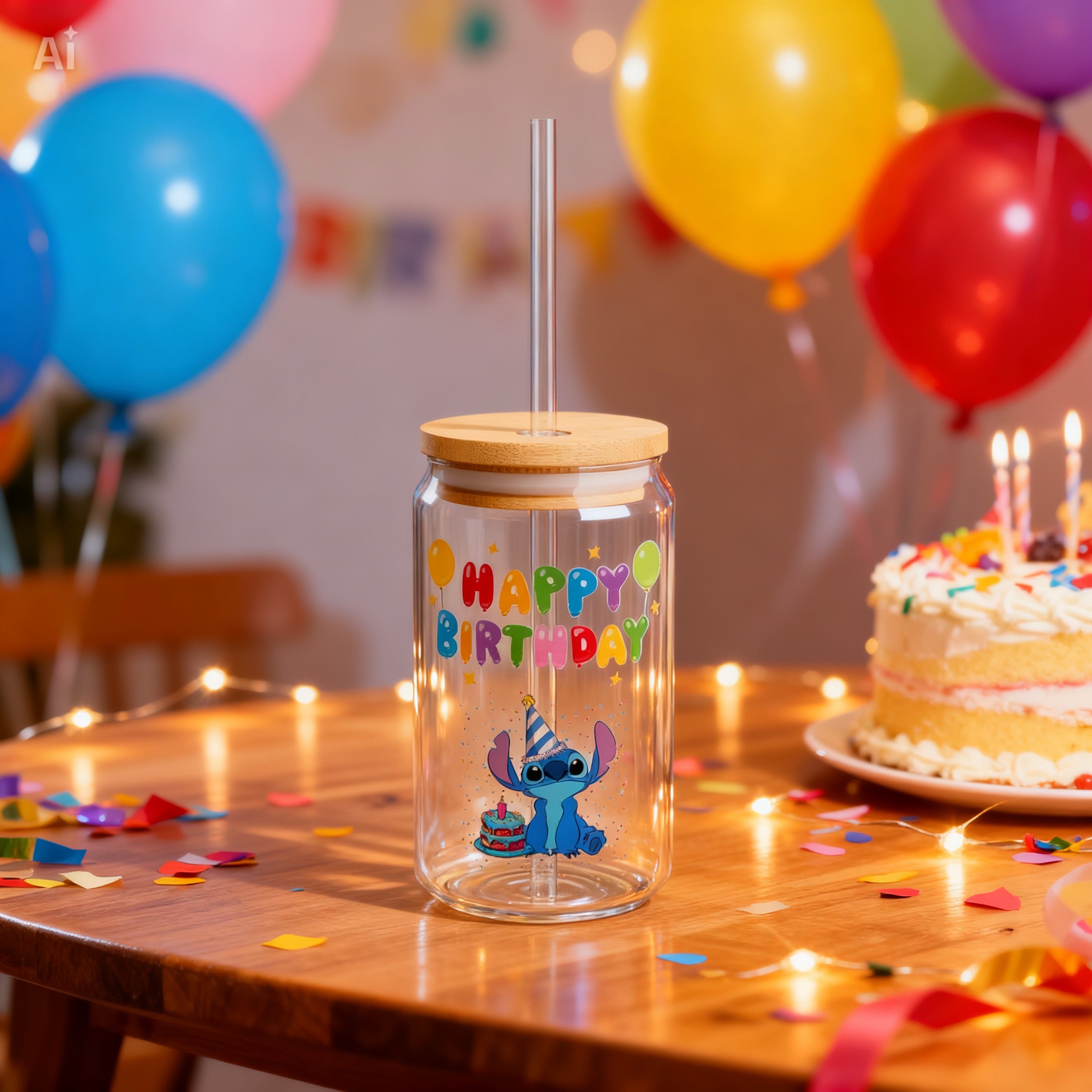 stitch Birthday Sipper Glass, 16oz