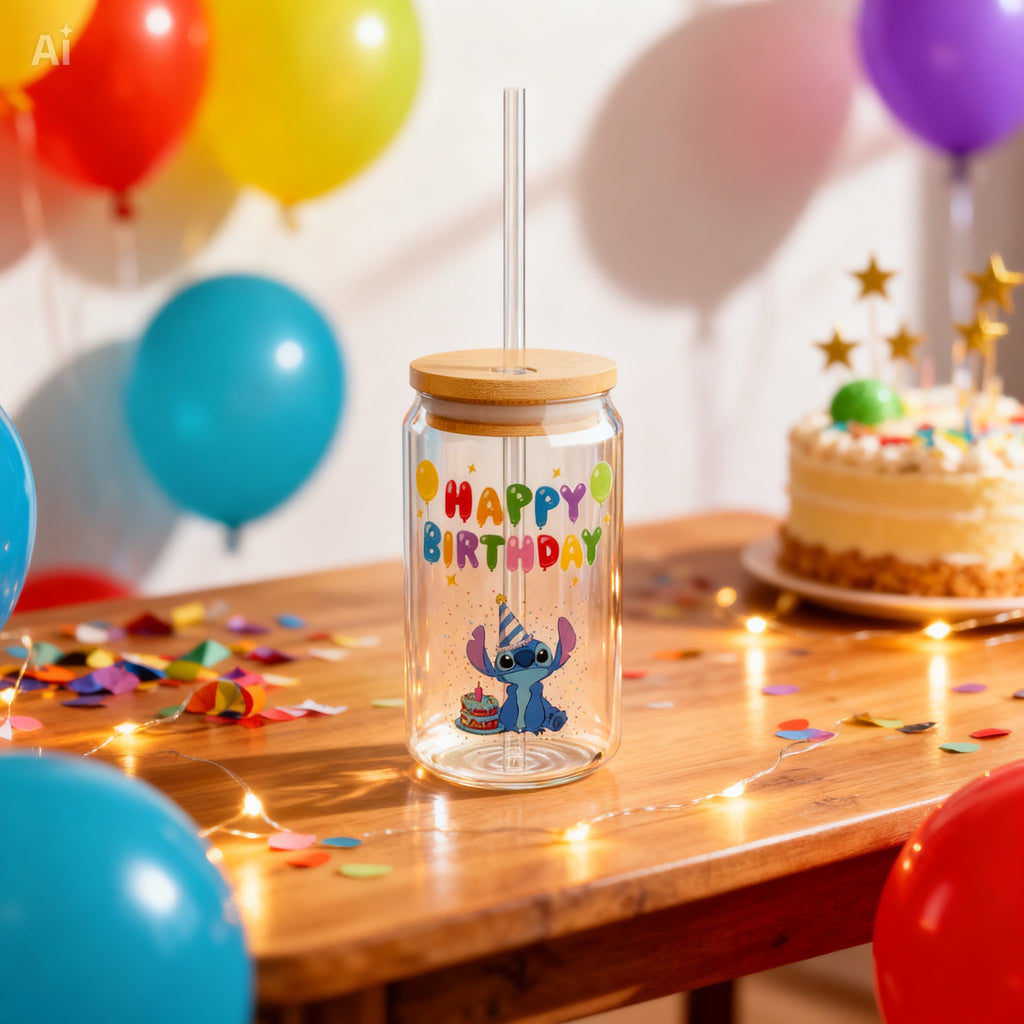 stitch Birthday Sipper Glass, 16oz