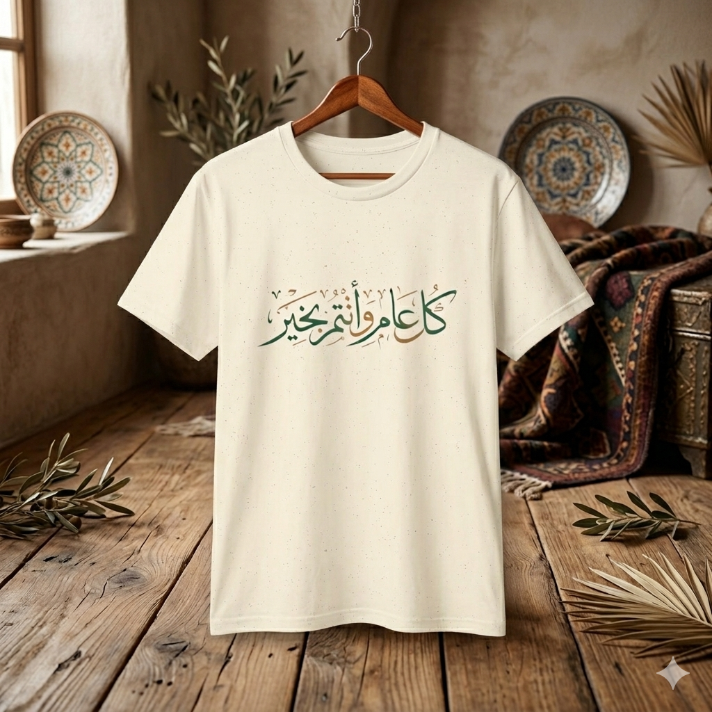 T-Shirt — Arabic Calligraphy “كل عام وأنتم بخير” Eid Greeting Tee