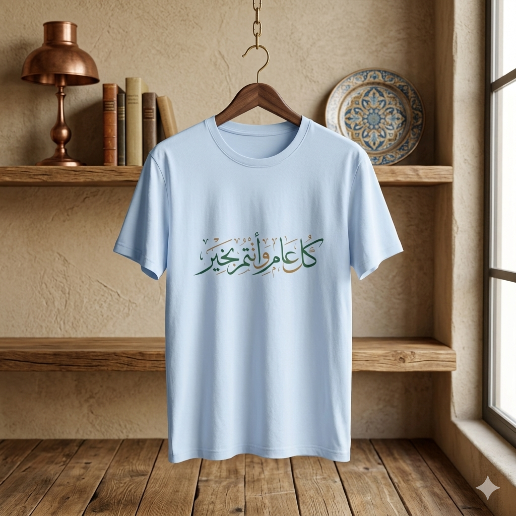 T-Shirt — Arabic Calligraphy “كل عام وأنتم بخير” Eid Greeting Tee