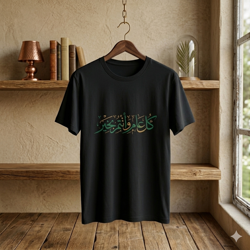 T-Shirt — Arabic Calligraphy “كل عام وأنتم بخير” Eid Greeting Tee