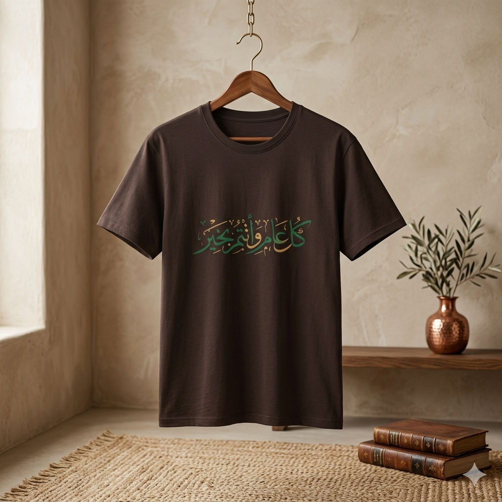 T-Shirt — Arabic Calligraphy “كل عام وأنتم بخير” Eid Greeting Tee